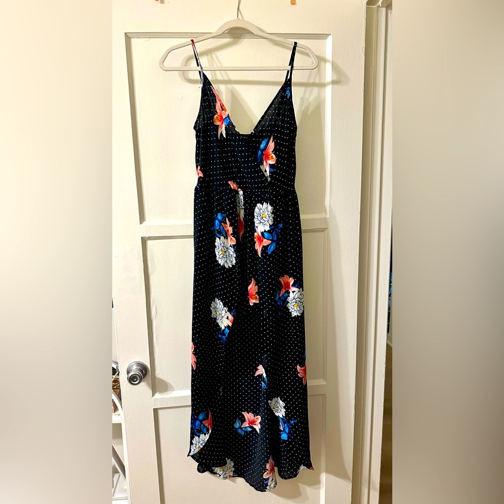 Maxi Dress / Romper Shorts Combo with Front Snap & Adjustable Straps - M